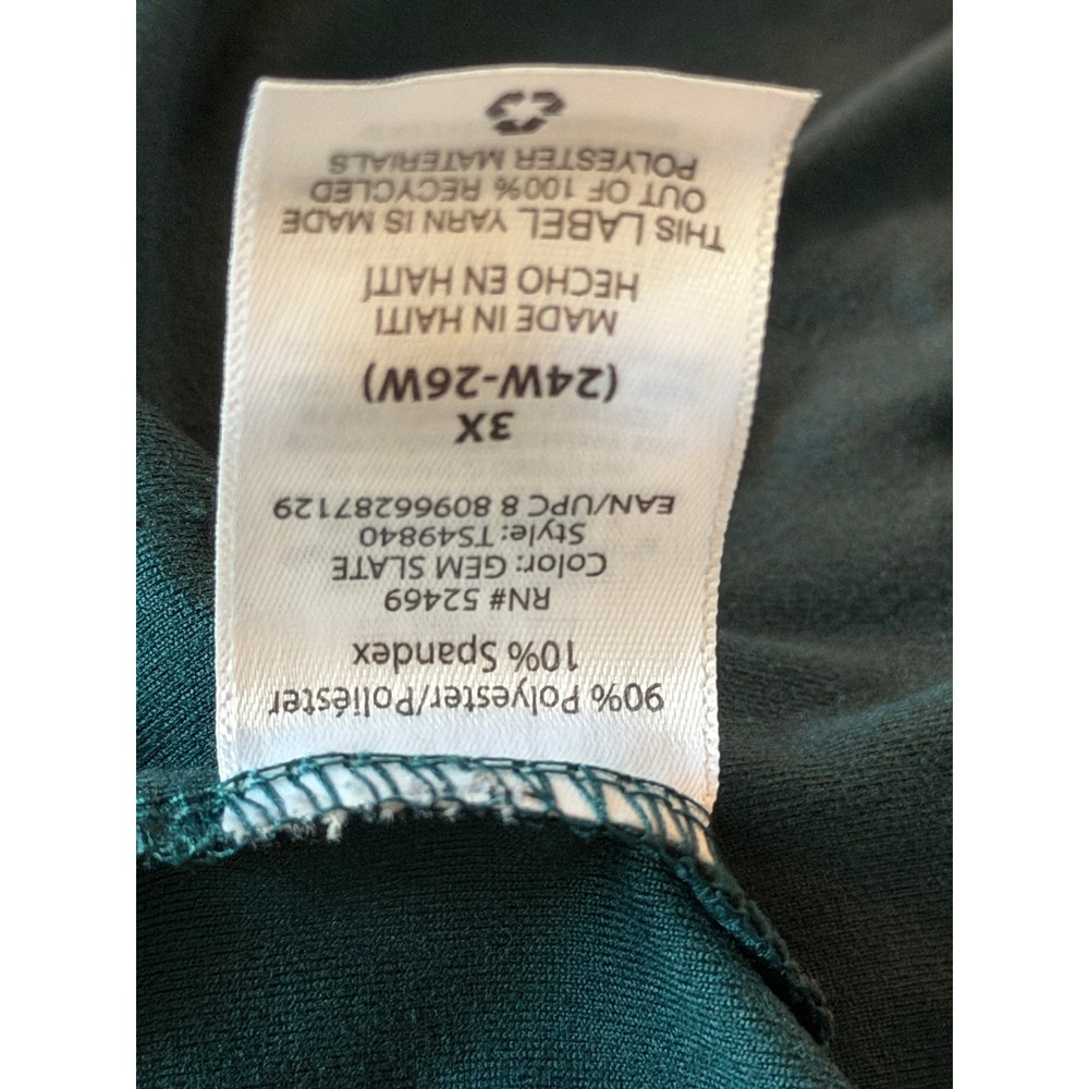 Terra & Sky Womens 3X 24W-26W Gem Slate Green Pull On Leggings TS49840 - Picture 6 of 9